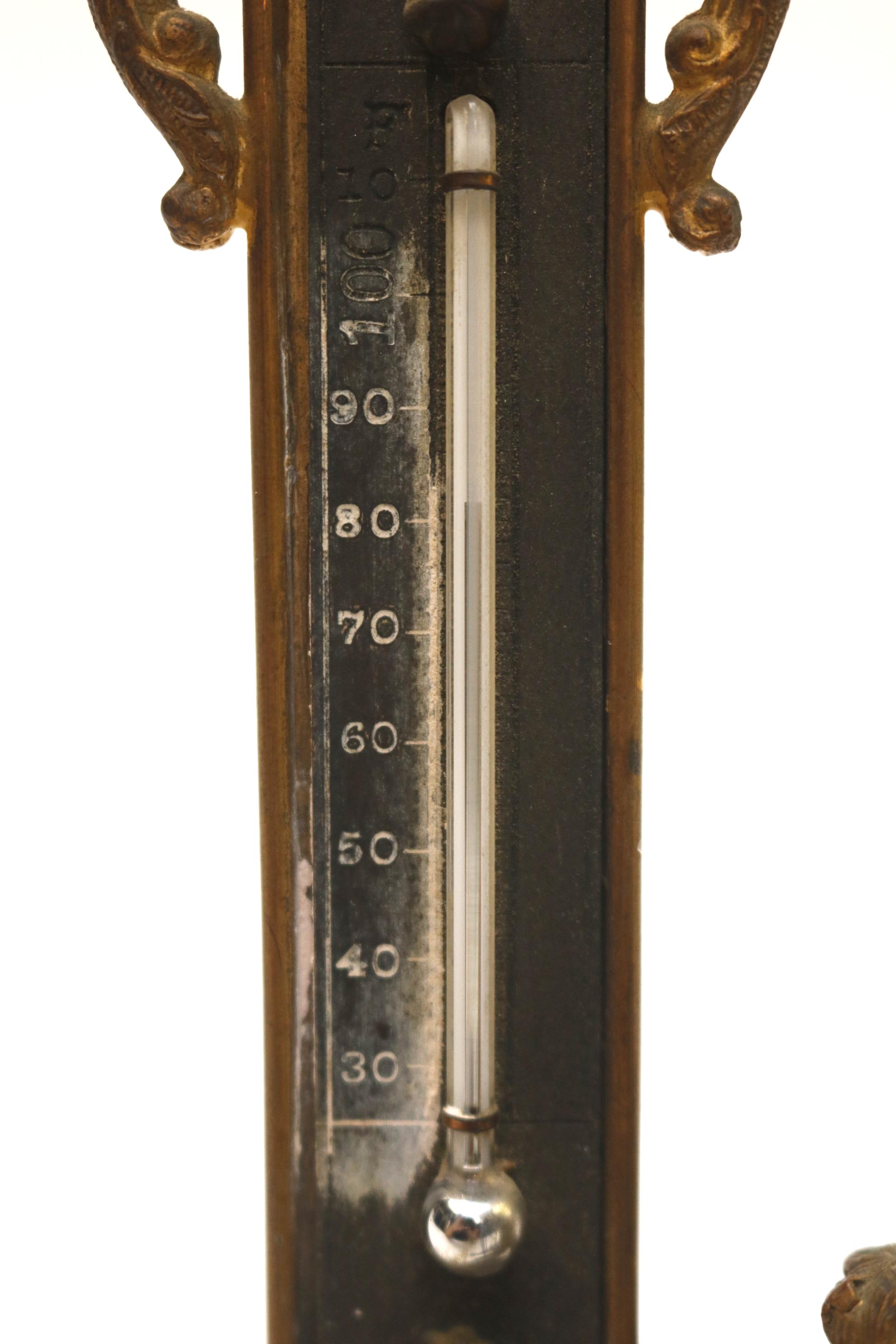 1890's Bronze Cupid Tabletop Thermometer