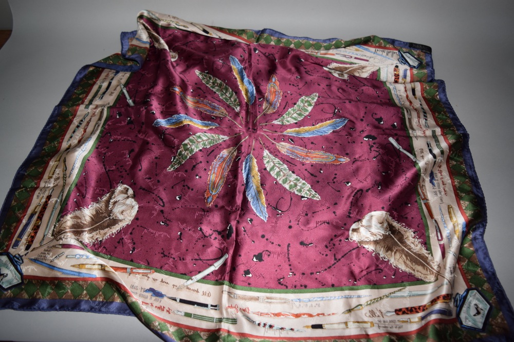 Vintage Scarves and Beaded Clutch, Including Signed Nicole Miller