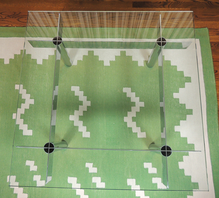 Contemporary Glass Top Coffee Table with Polished Chrome Base