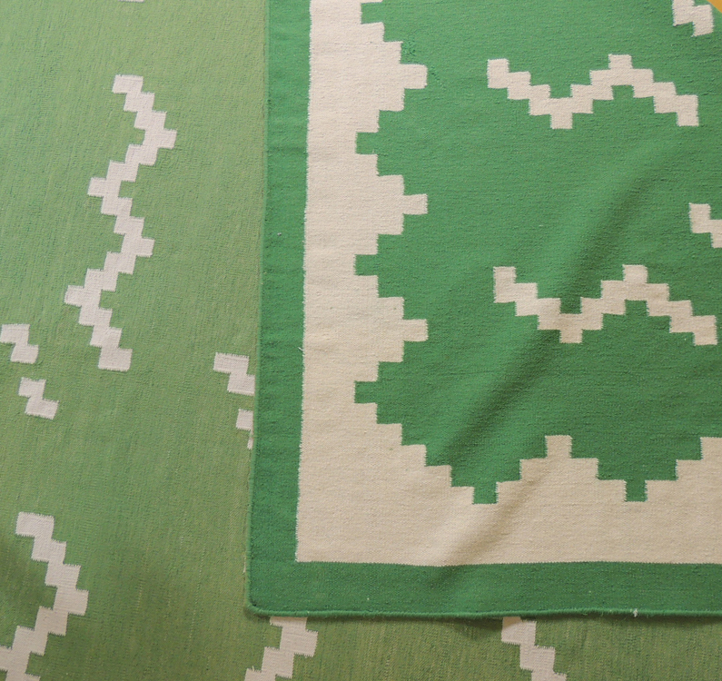 Flat Weave Wool Dhurrie Area Rug