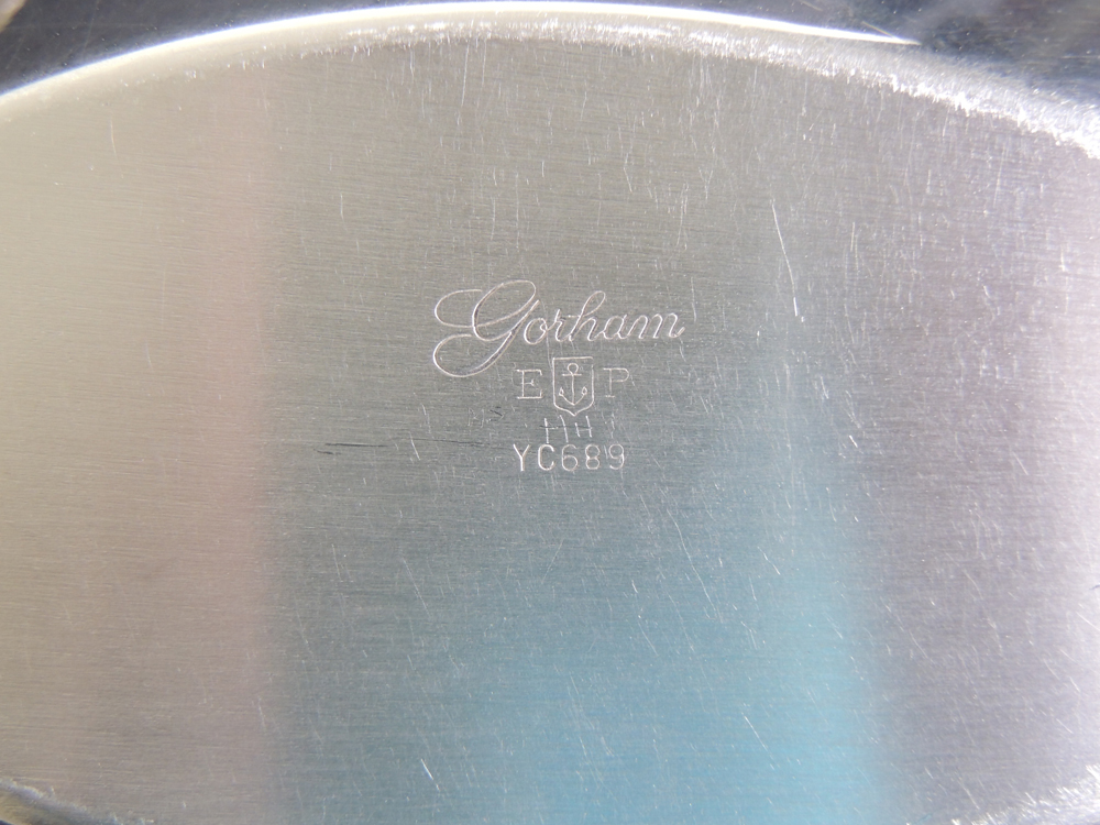 Assortment of Silver Plate Trays with Water Pitcher