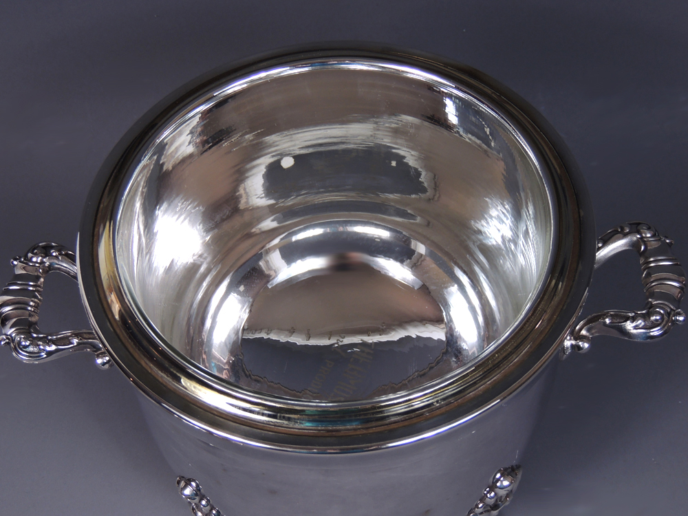 Silver Plate Poole Ice Bucket with Thermos Lining