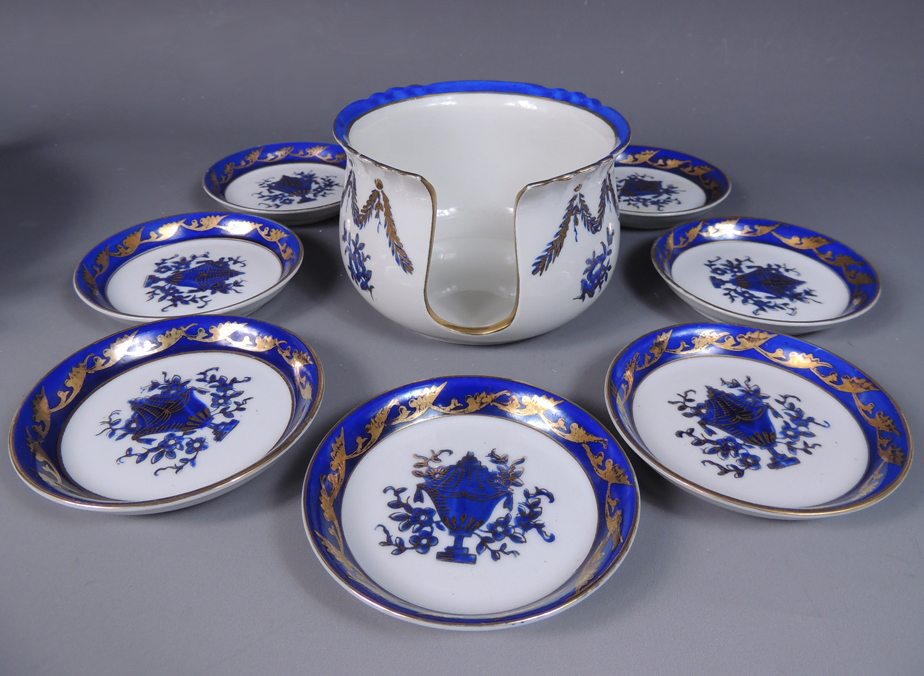 Vintage Isco Hand Painted Coaster Set with Signed Hand Painted Serving Dish