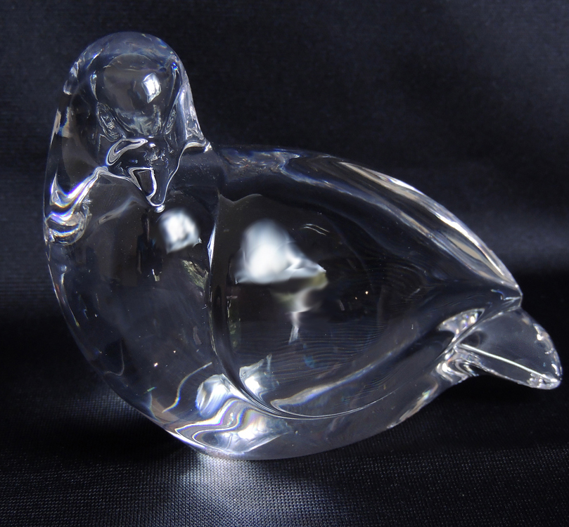 Val-Saint-Lambert Signed DeSousa Crystal Dove Figurine