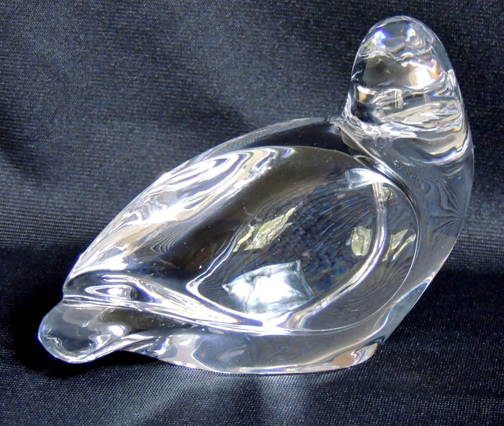 Val-Saint-Lambert Signed DeSousa Crystal Dove Figurine