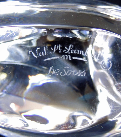 Val-Saint-Lambert Signed DeSousa Crystal Dove Figurine
