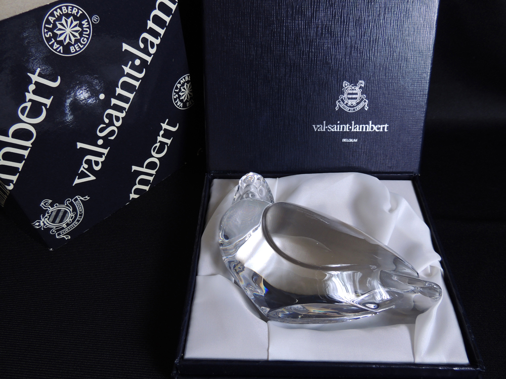 Val-Saint-Lambert Signed DeSousa Crystal Dove Figurine