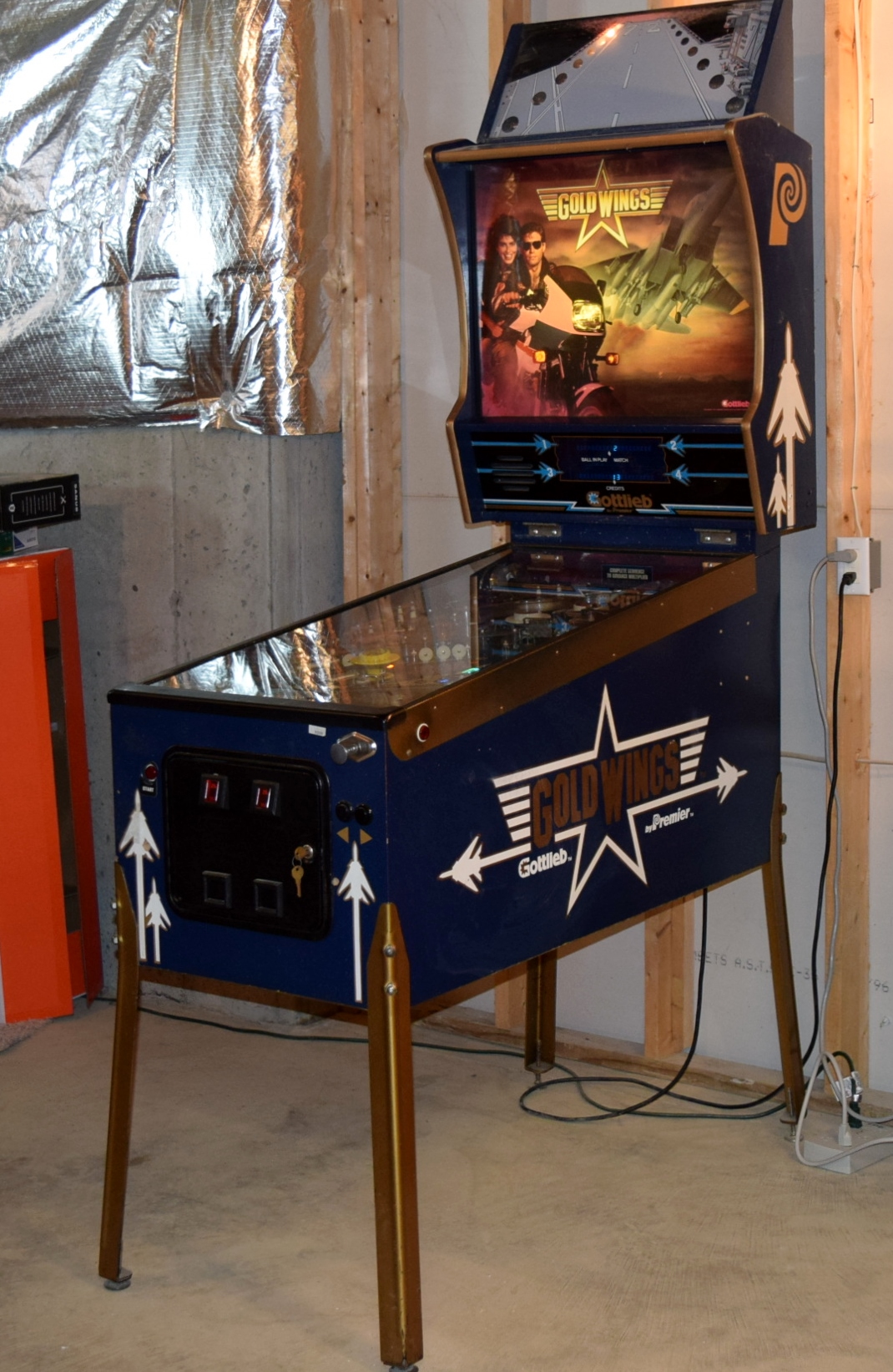 Vintage Gottlieb "Gold Wings" Pinball Machine