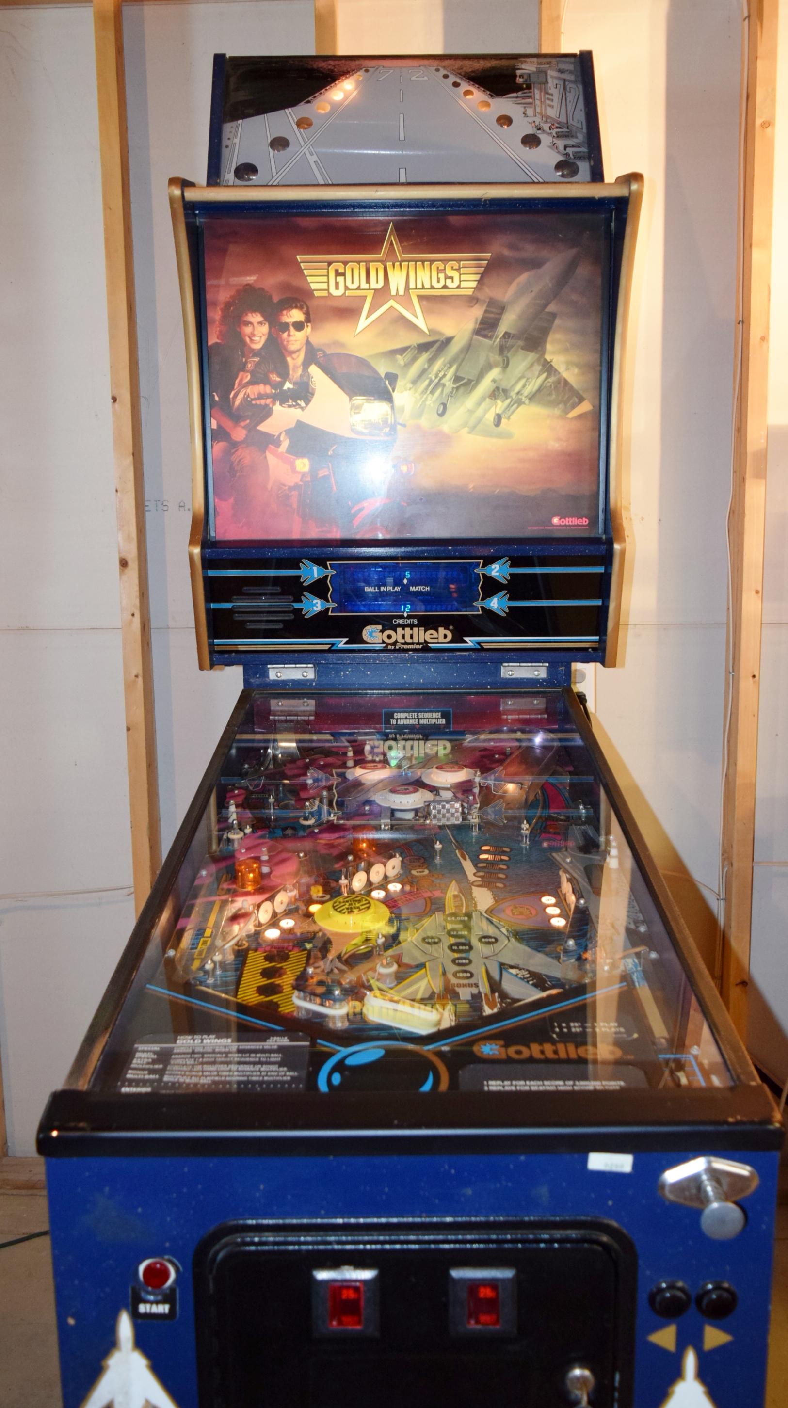 Vintage Gottlieb "Gold Wings" Pinball Machine