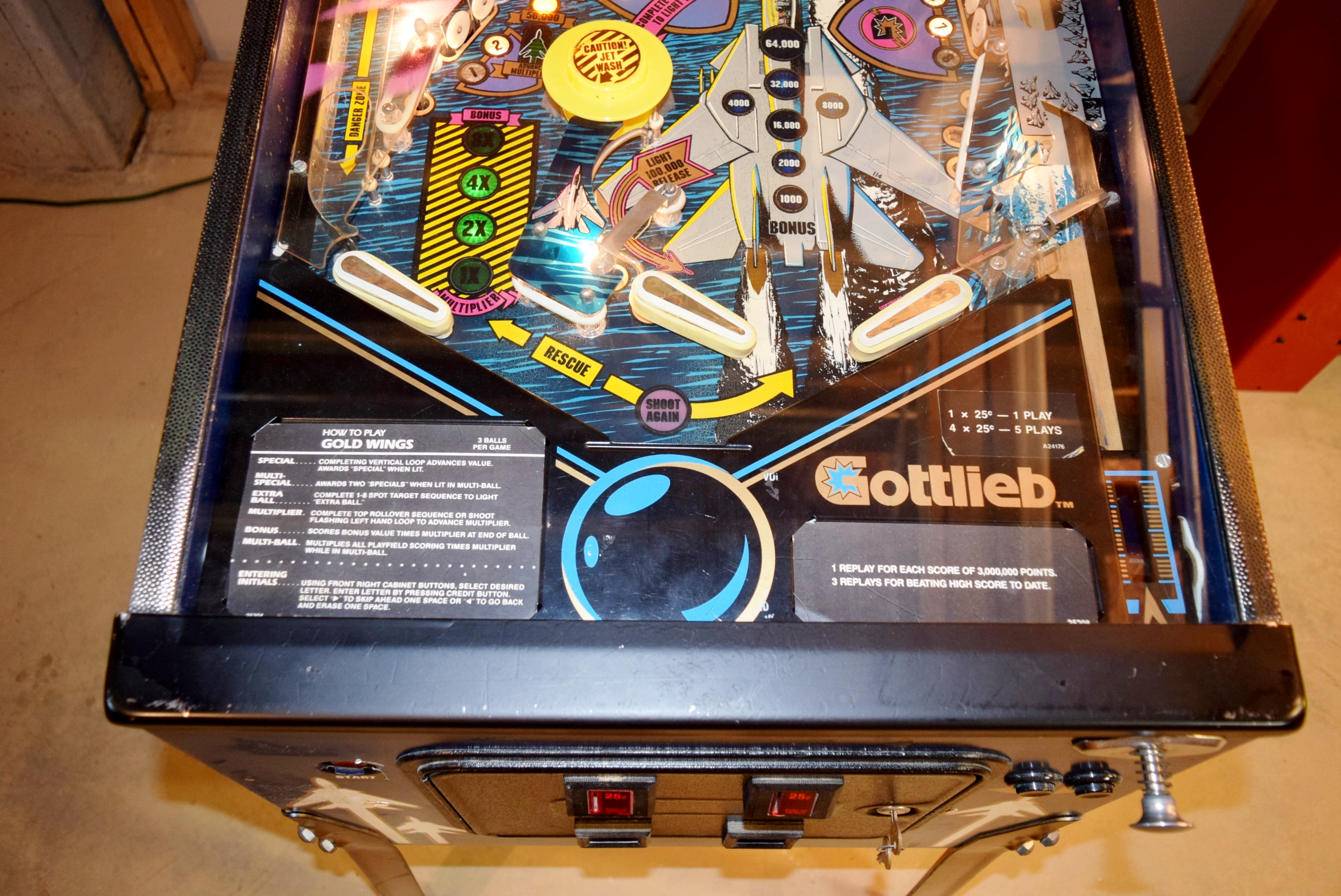 Vintage Gottlieb "Gold Wings" Pinball Machine