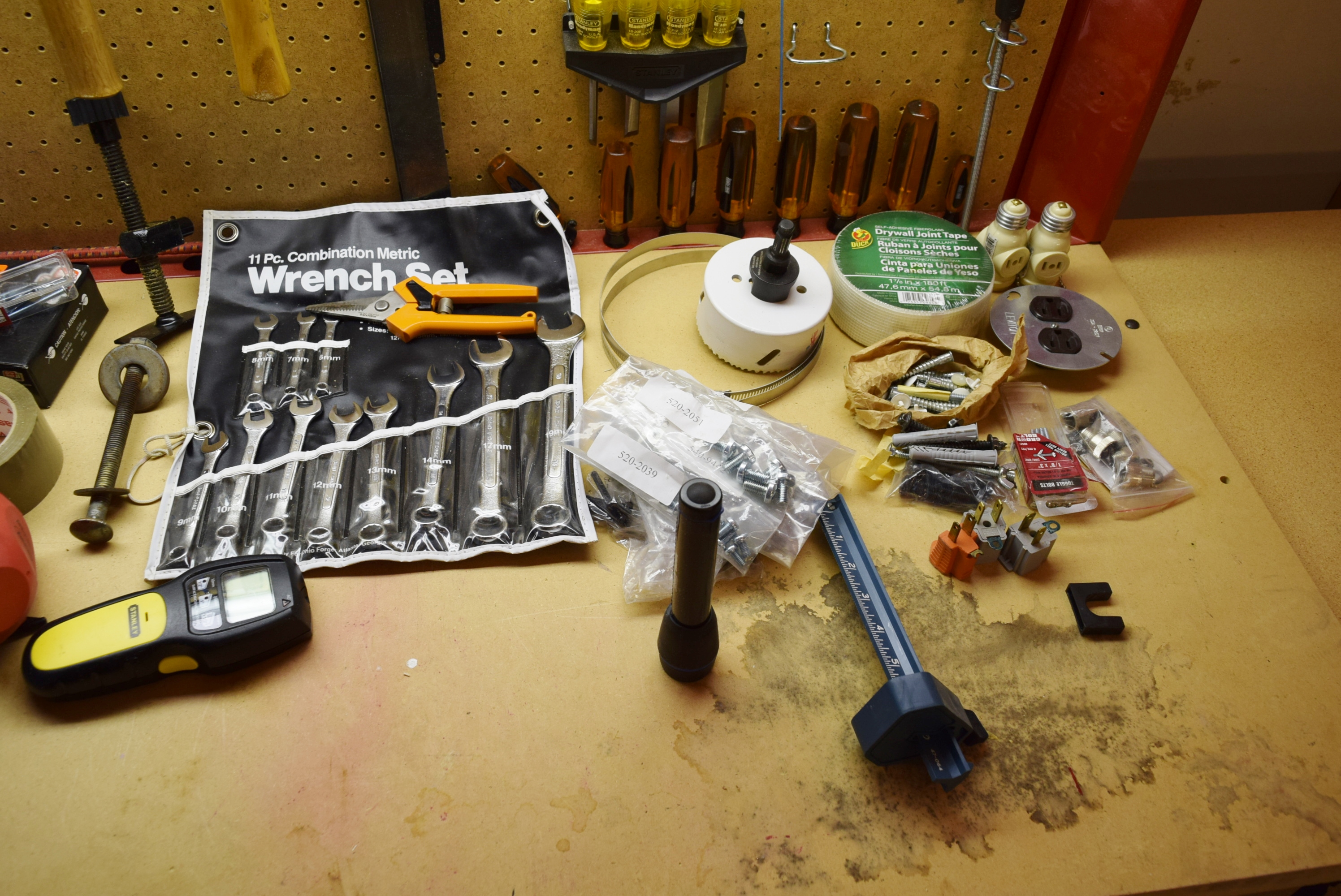 Waterloo Workbench with Powered Back Wall with a Generous Tool Assortment