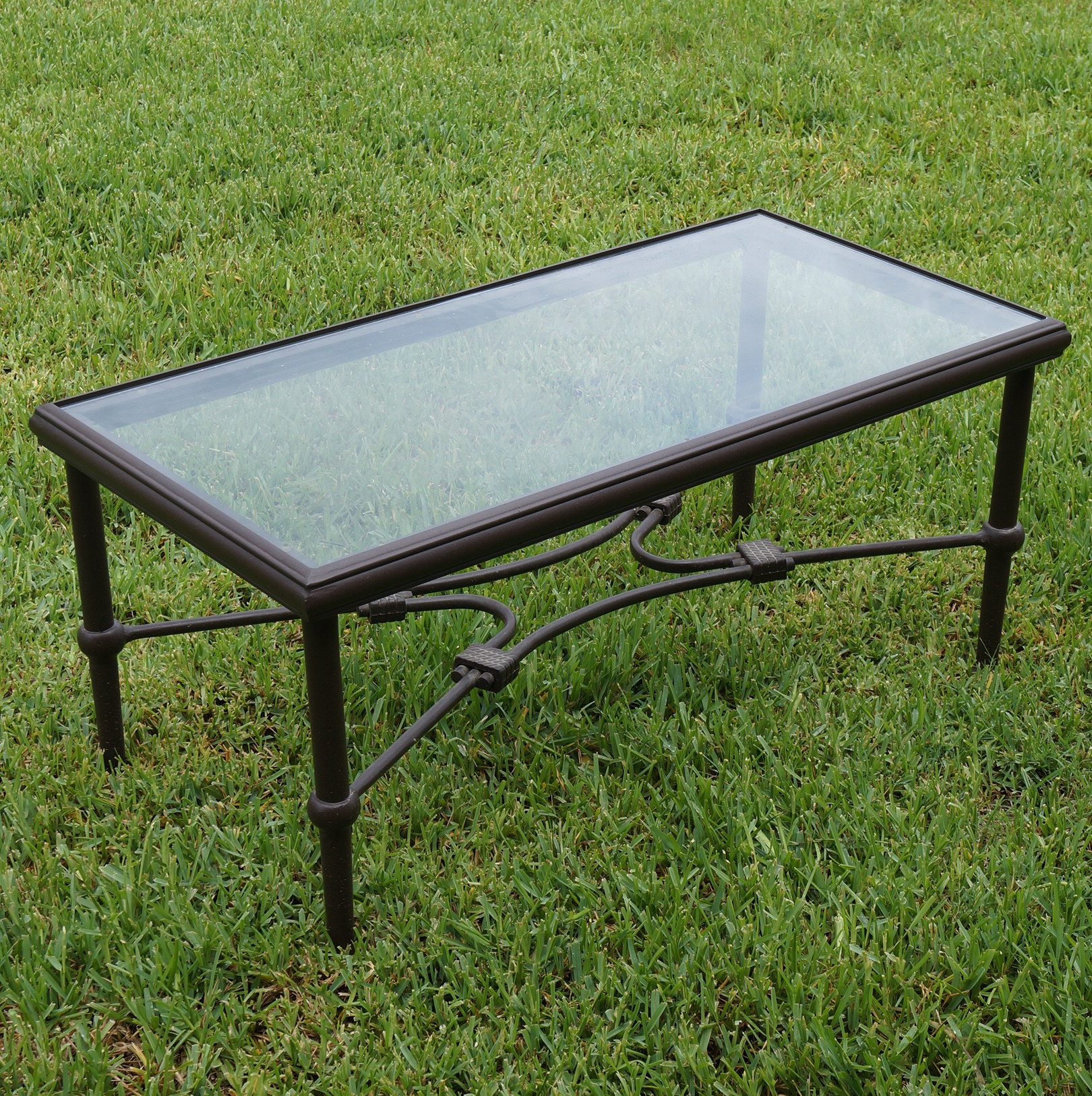 Rectangular Glass Top Patio Table