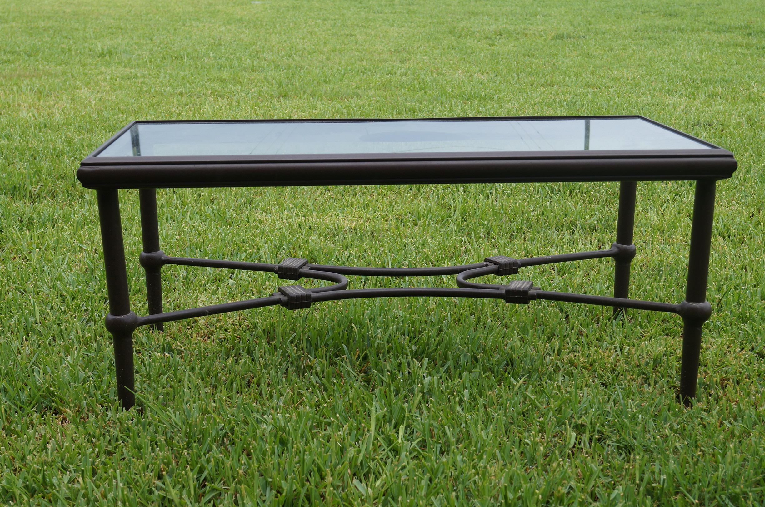 Rectangular Glass Top Patio Table