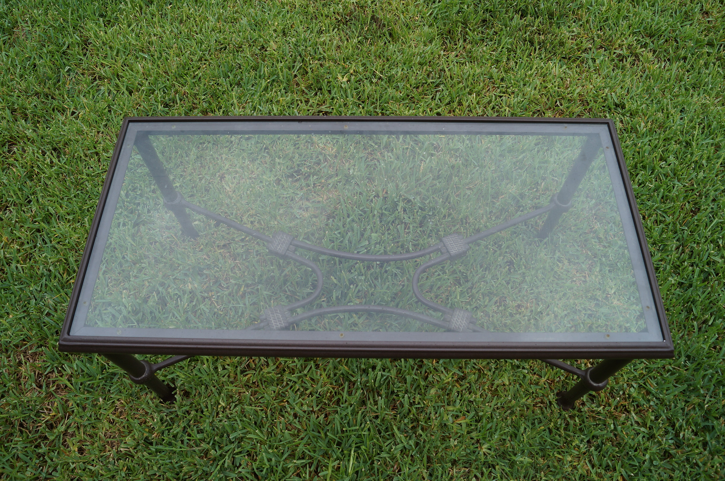 Rectangular Glass Top Patio Table