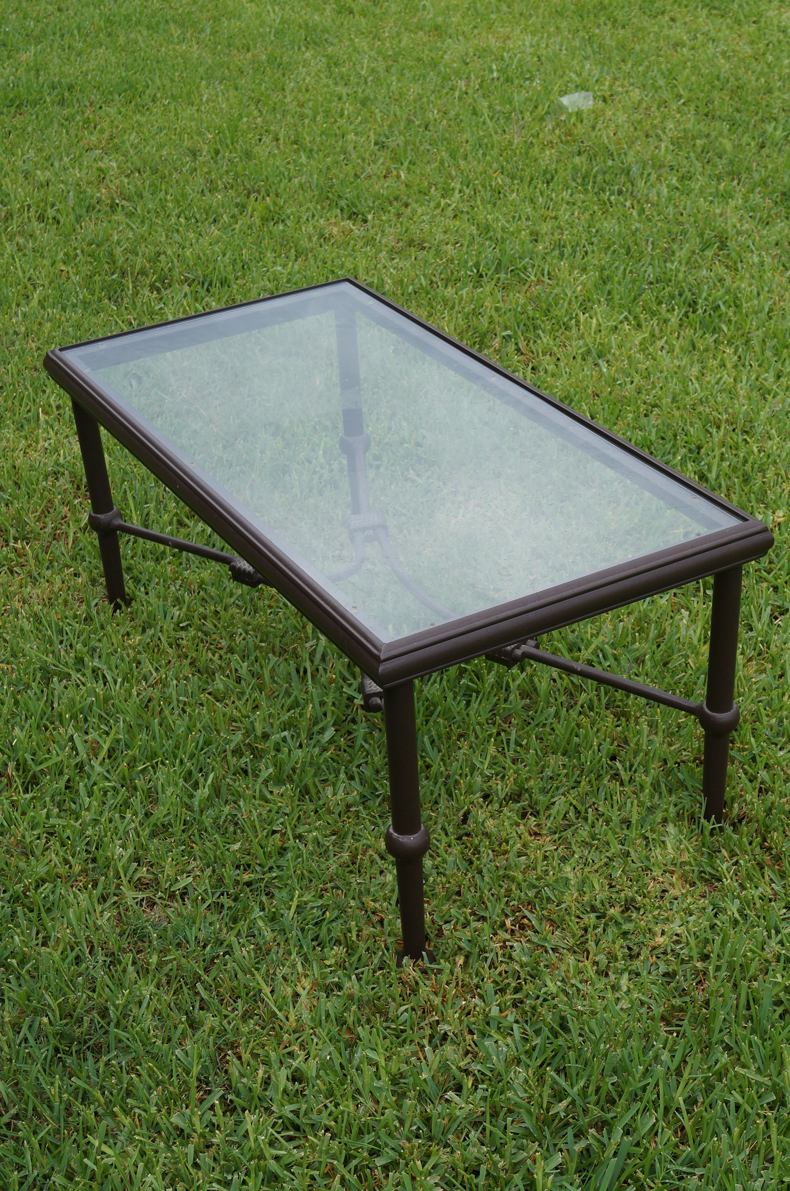 Rectangular Glass Top Patio Table