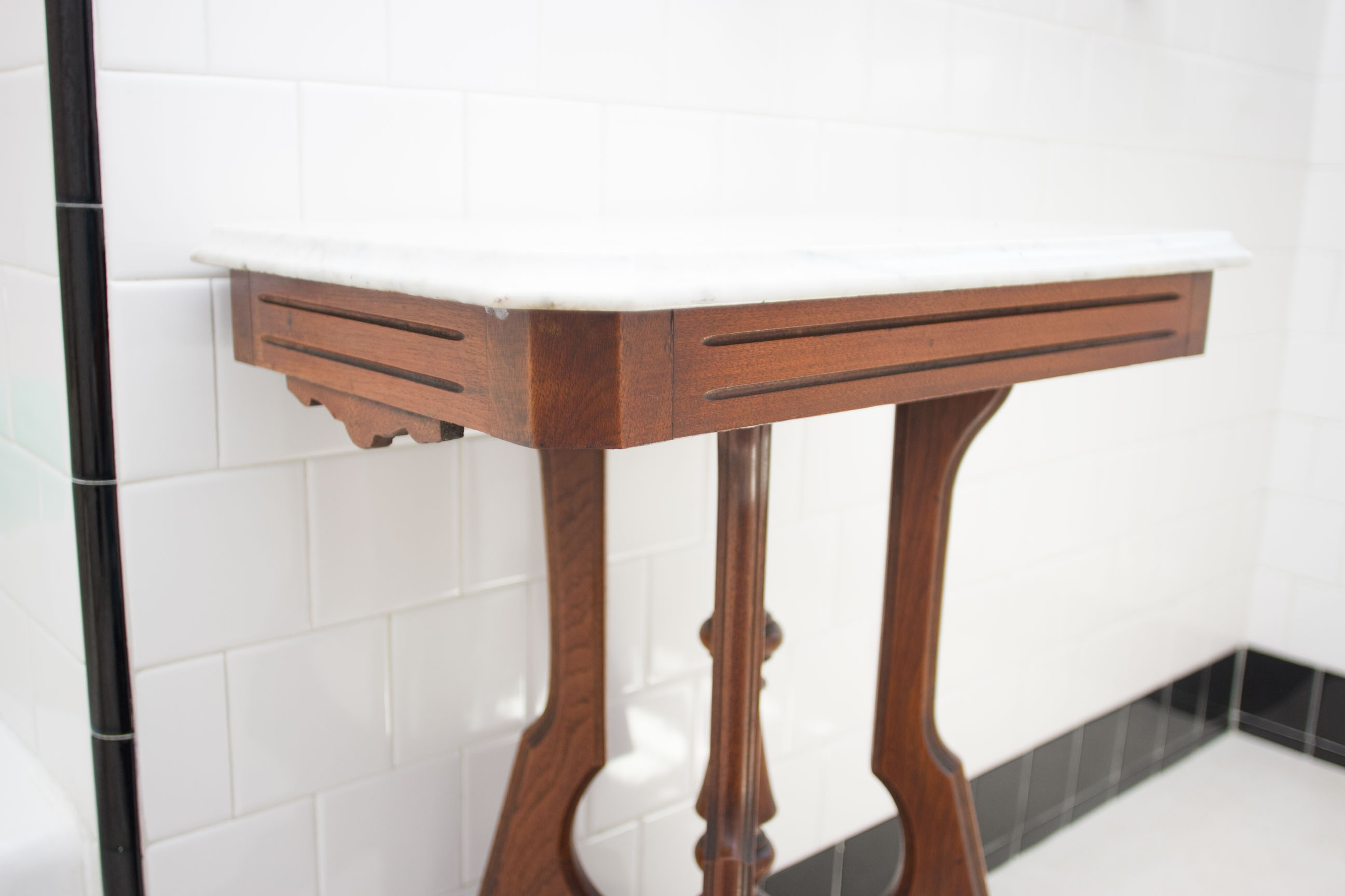 Victorian Marble Top Pedestal Table