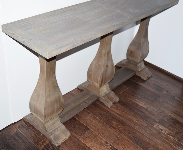 Reclaimed Wood Trestle Style Console/Sofa Table