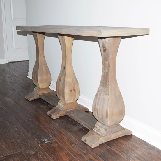 Reclaimed Wood Trestle Style Console/Sofa Table