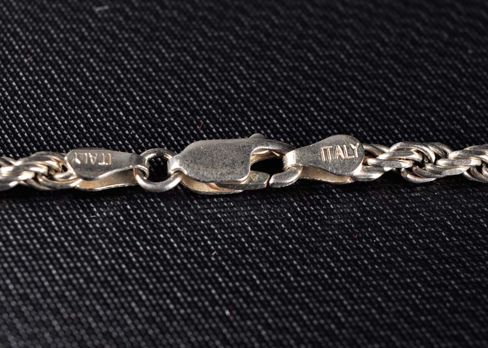 Sterling Silver Italian Rope Chain