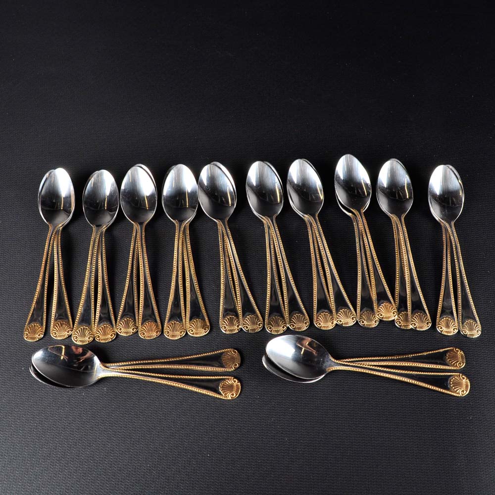 Gold Tone Accent Silver Tone Miniature Spoons