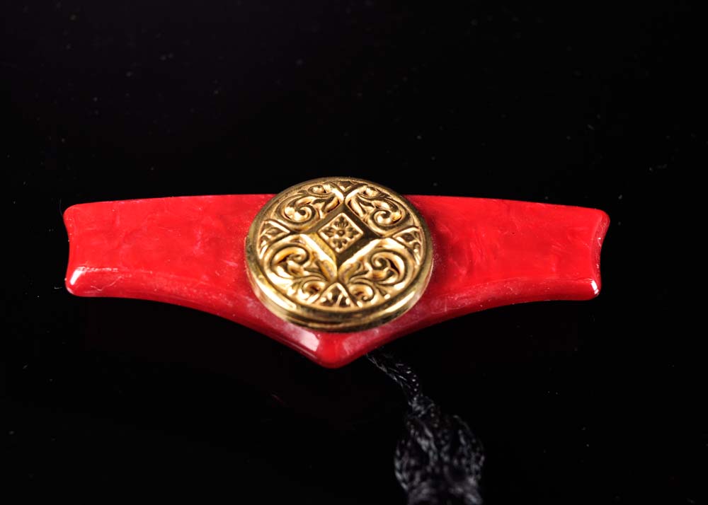 Vintage 1940's Era Red Bakelite Brooch