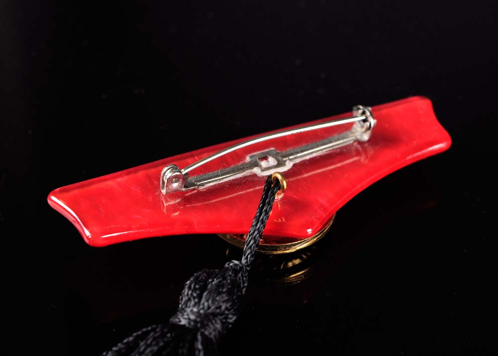 Vintage 1940's Era Red Bakelite Brooch