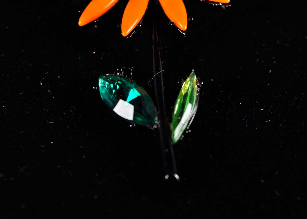 Floral Bakelite and Enamel Brooch and Clip Earrings Sets