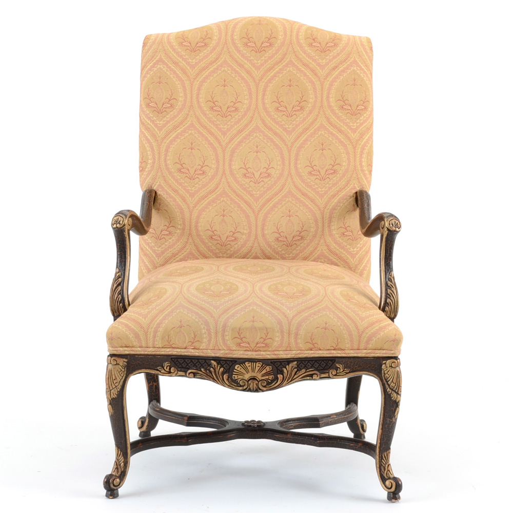Louis XIV Style Carved Fauteuil Chair