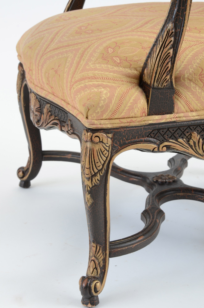 Louis XIV Style Carved Fauteuil Chair