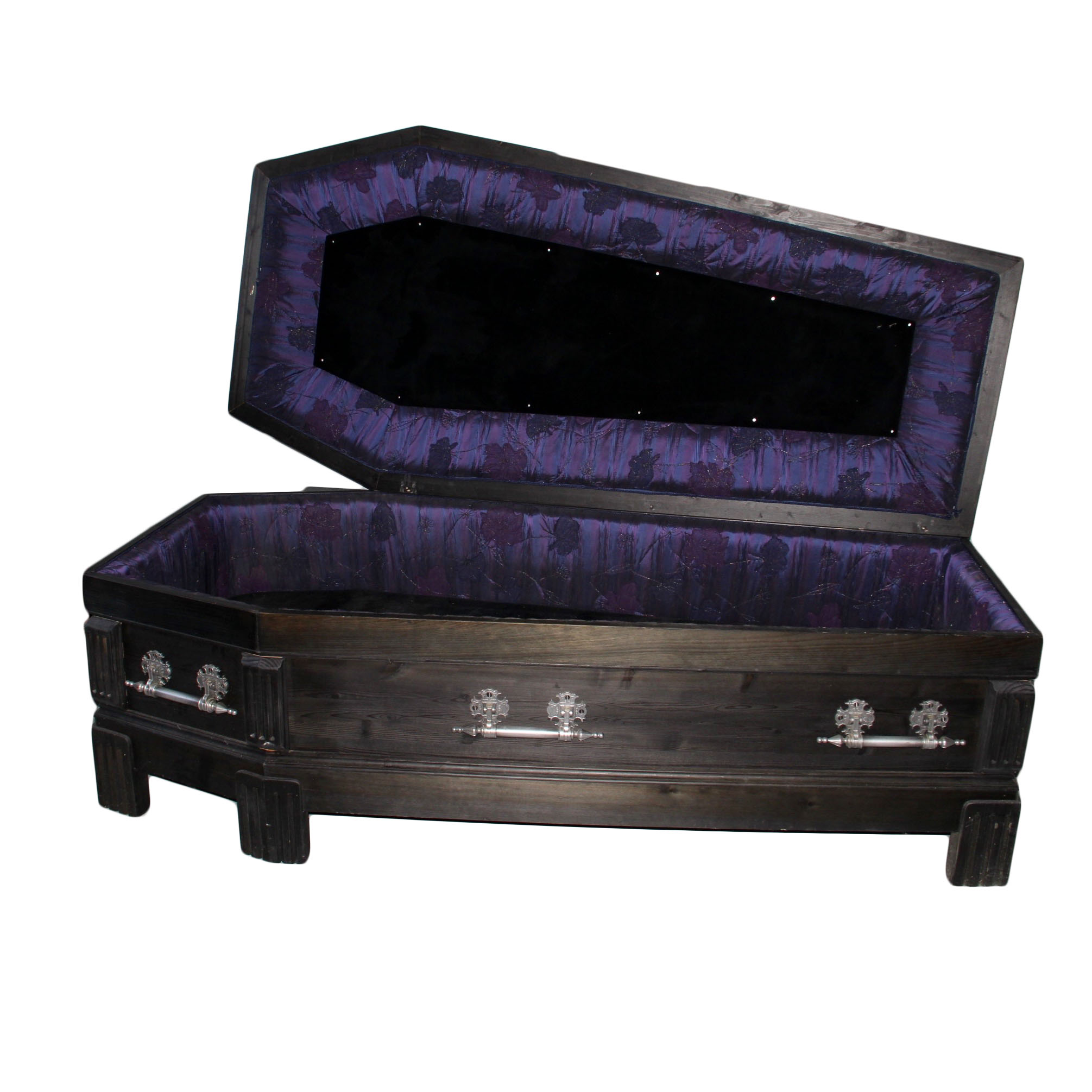 Dark Walnut Wood Finish Coffin