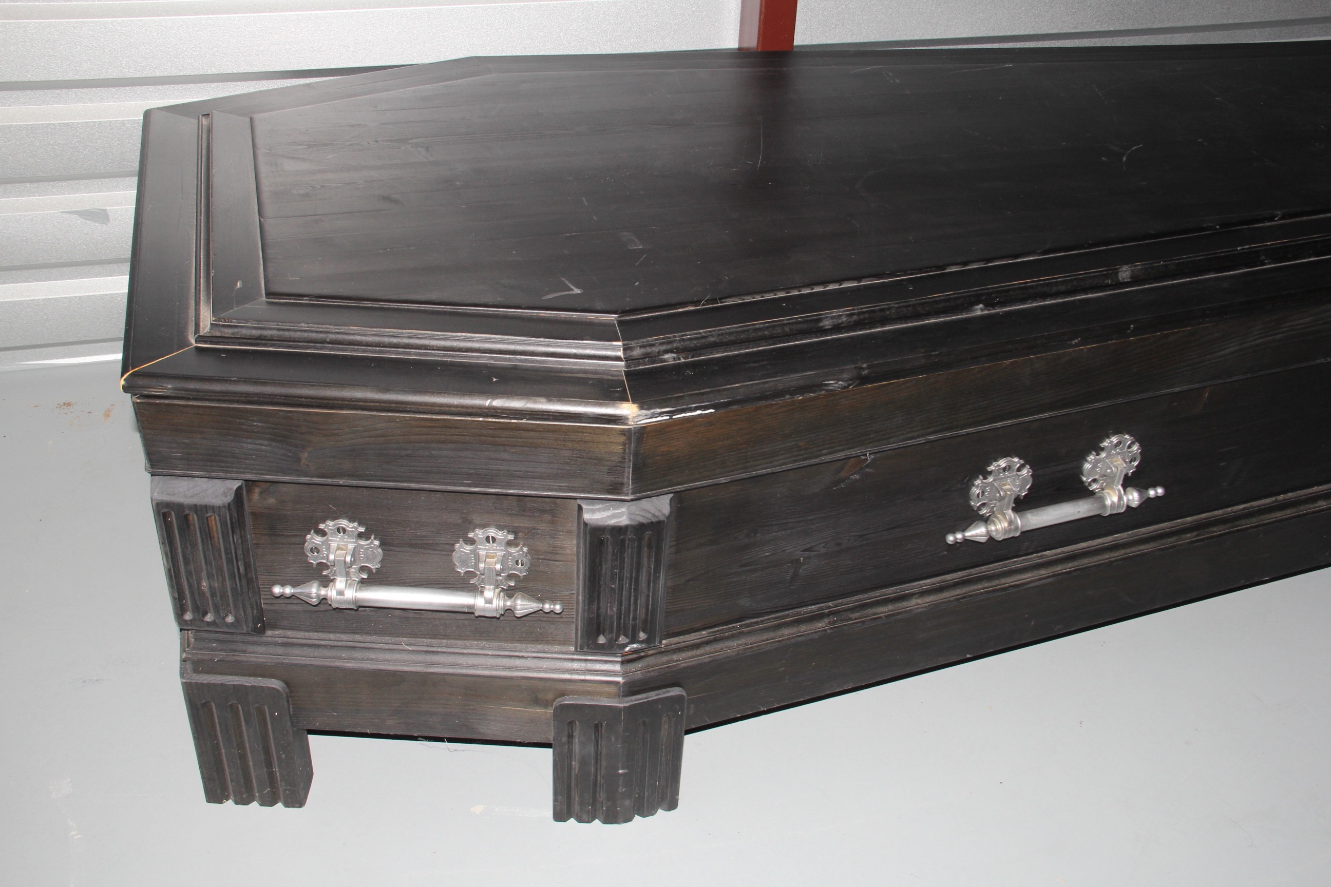 Dark Walnut Wood Finish Coffin