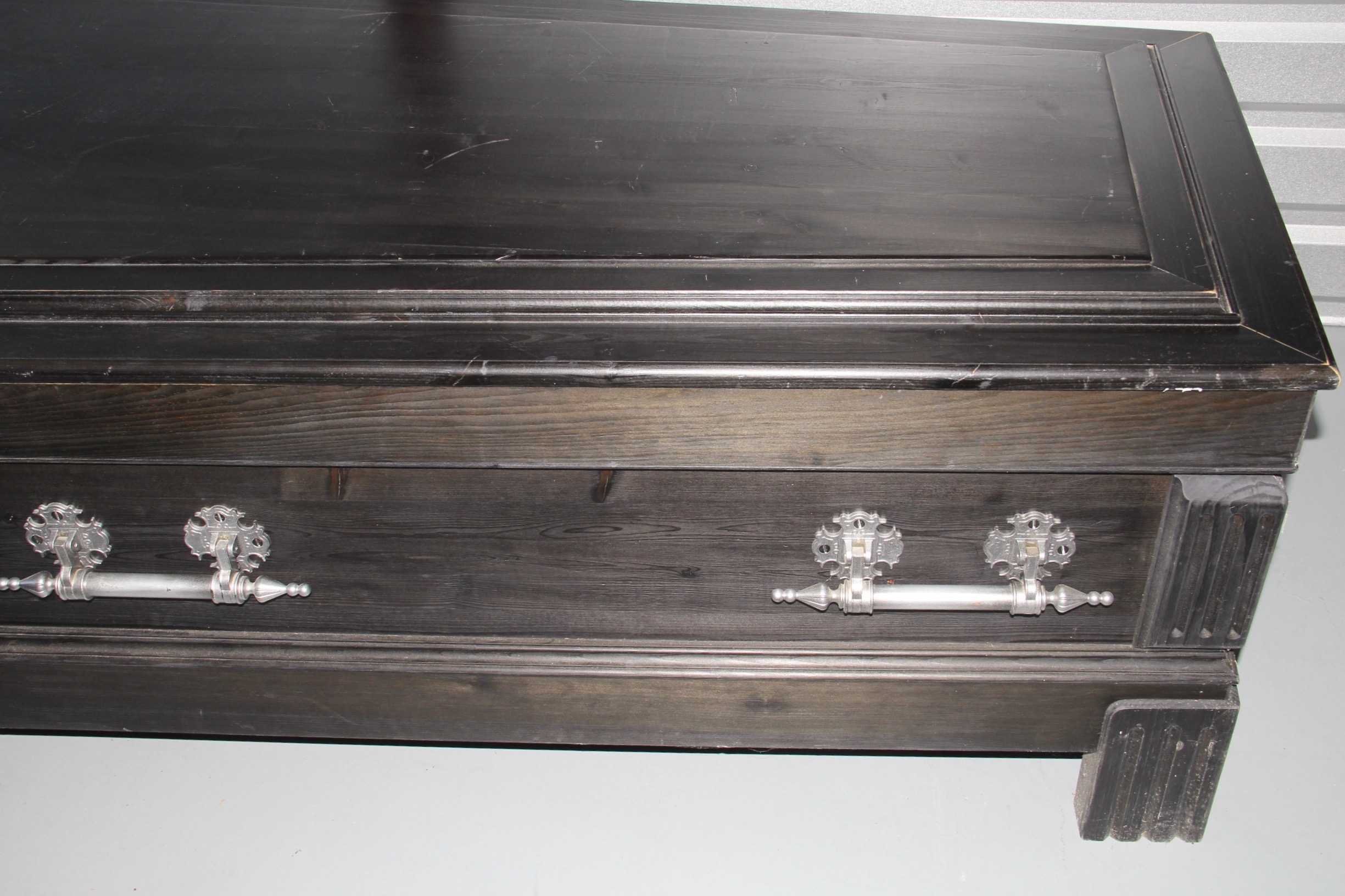 Dark Walnut Wood Finish Coffin