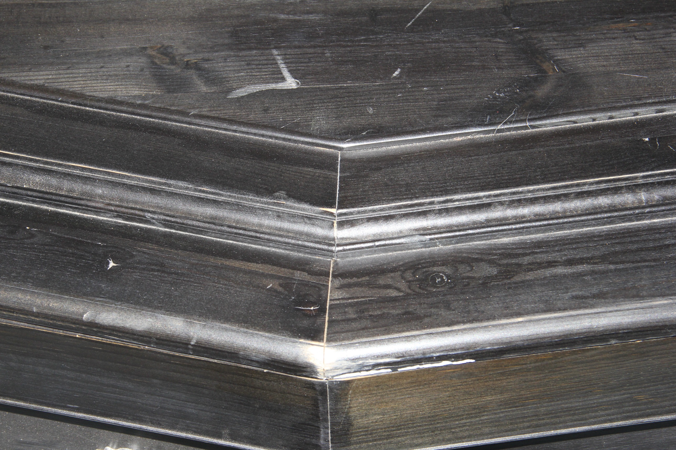 Dark Walnut Wood Finish Coffin