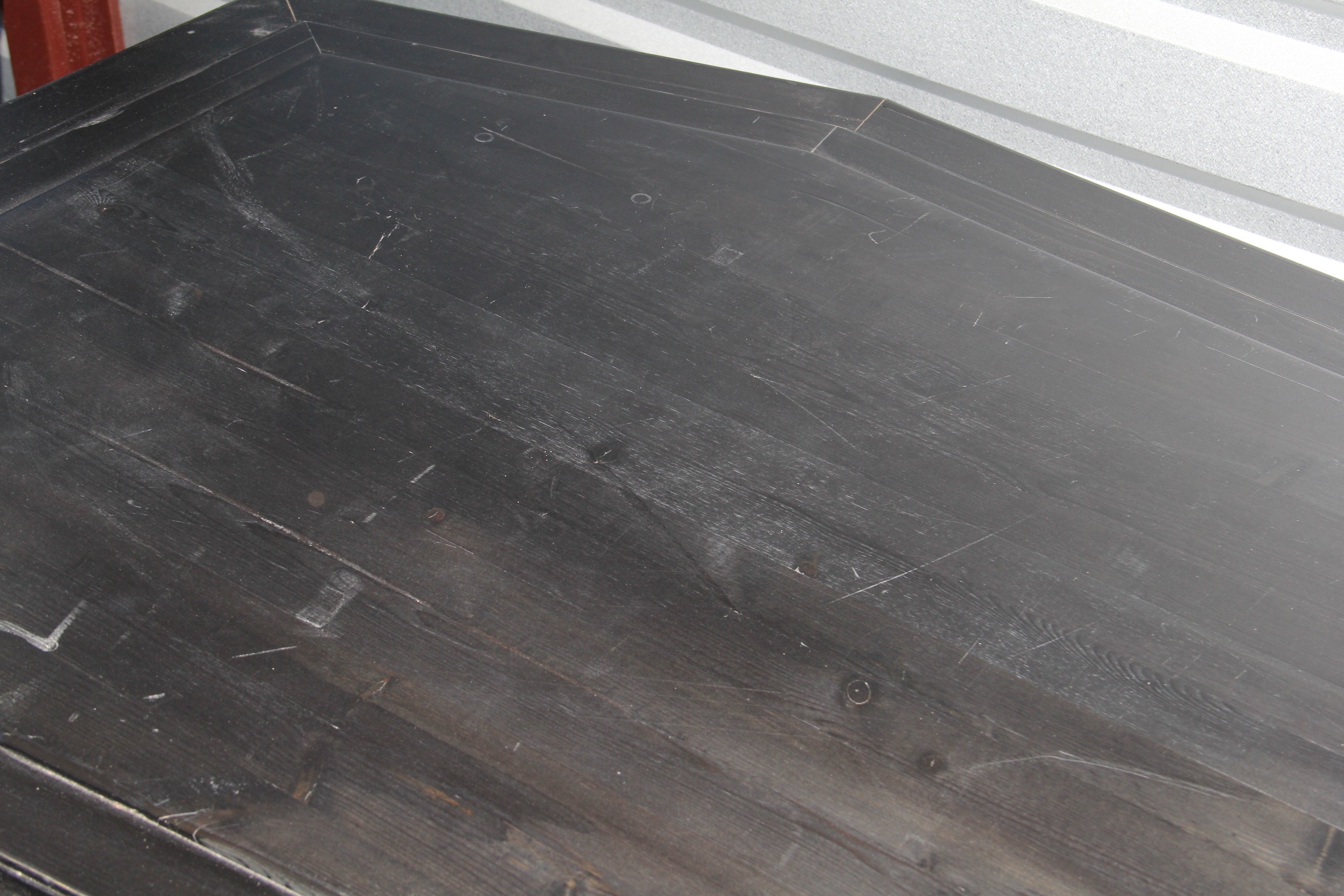 Dark Walnut Wood Finish Coffin