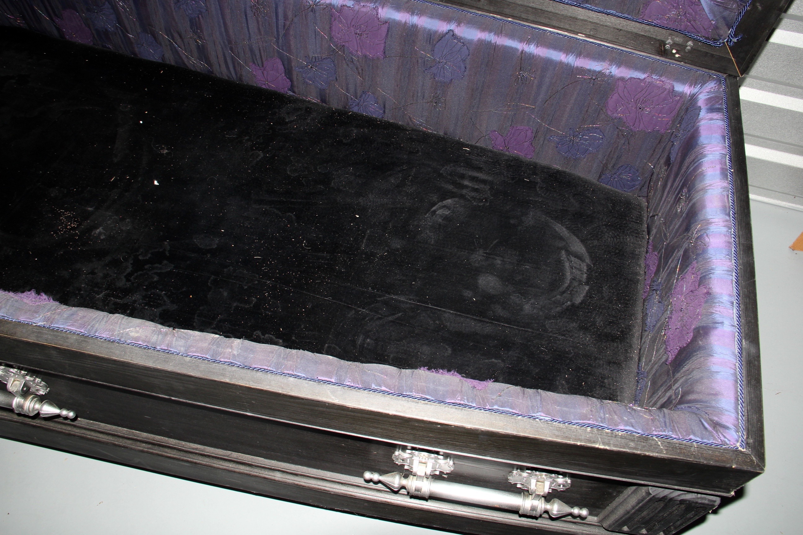 Dark Walnut Wood Finish Coffin