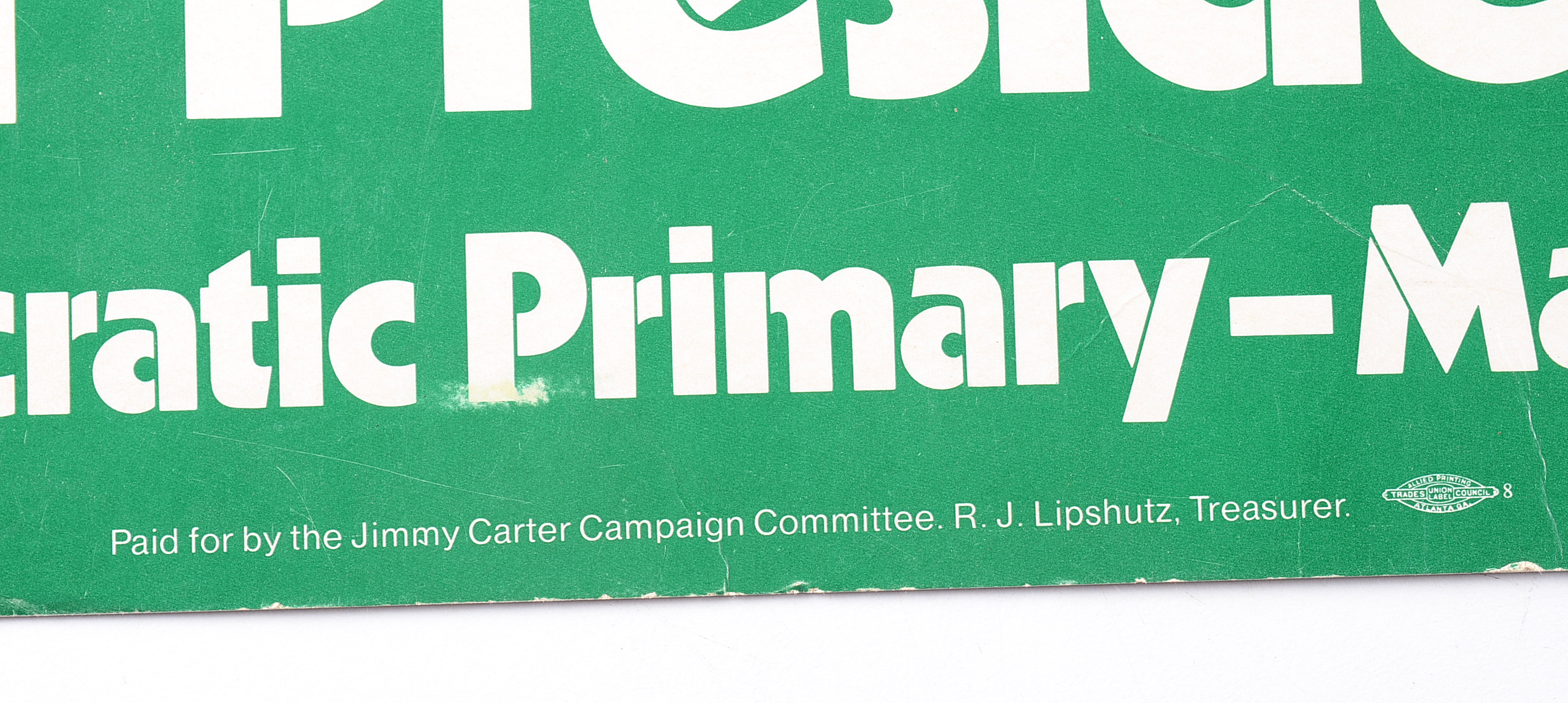 1976 Jimmy Carter Democratic Primary Poster