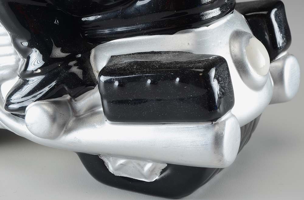 Ceramic Hog on a Motorcycle Shaped Cookie Jar