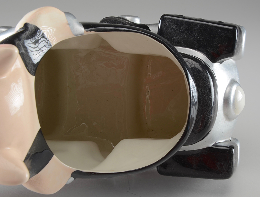 Ceramic Hog on a Motorcycle Shaped Cookie Jar