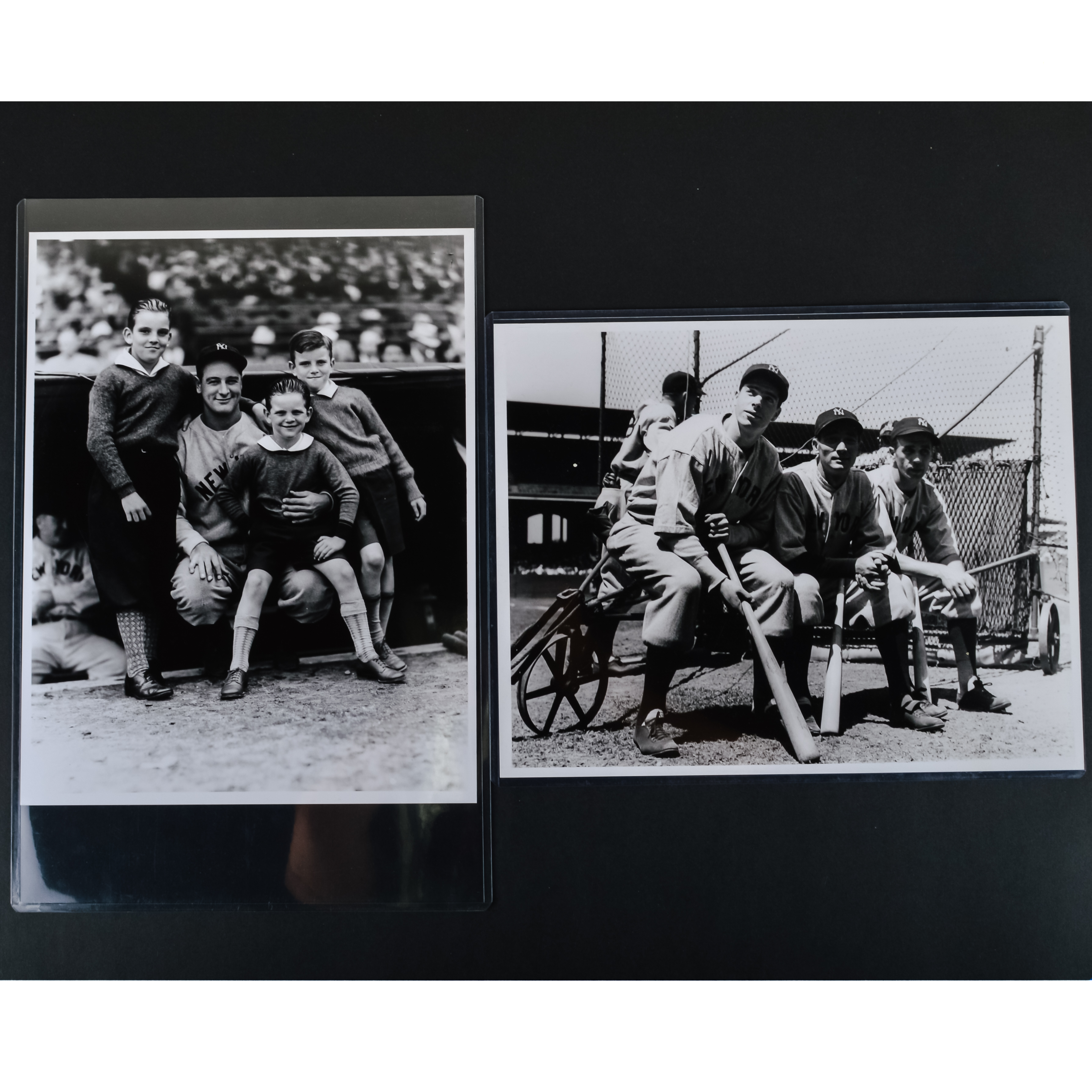 Pair of 11"x14" Black and White George Brace Photographs of the NY Yankees