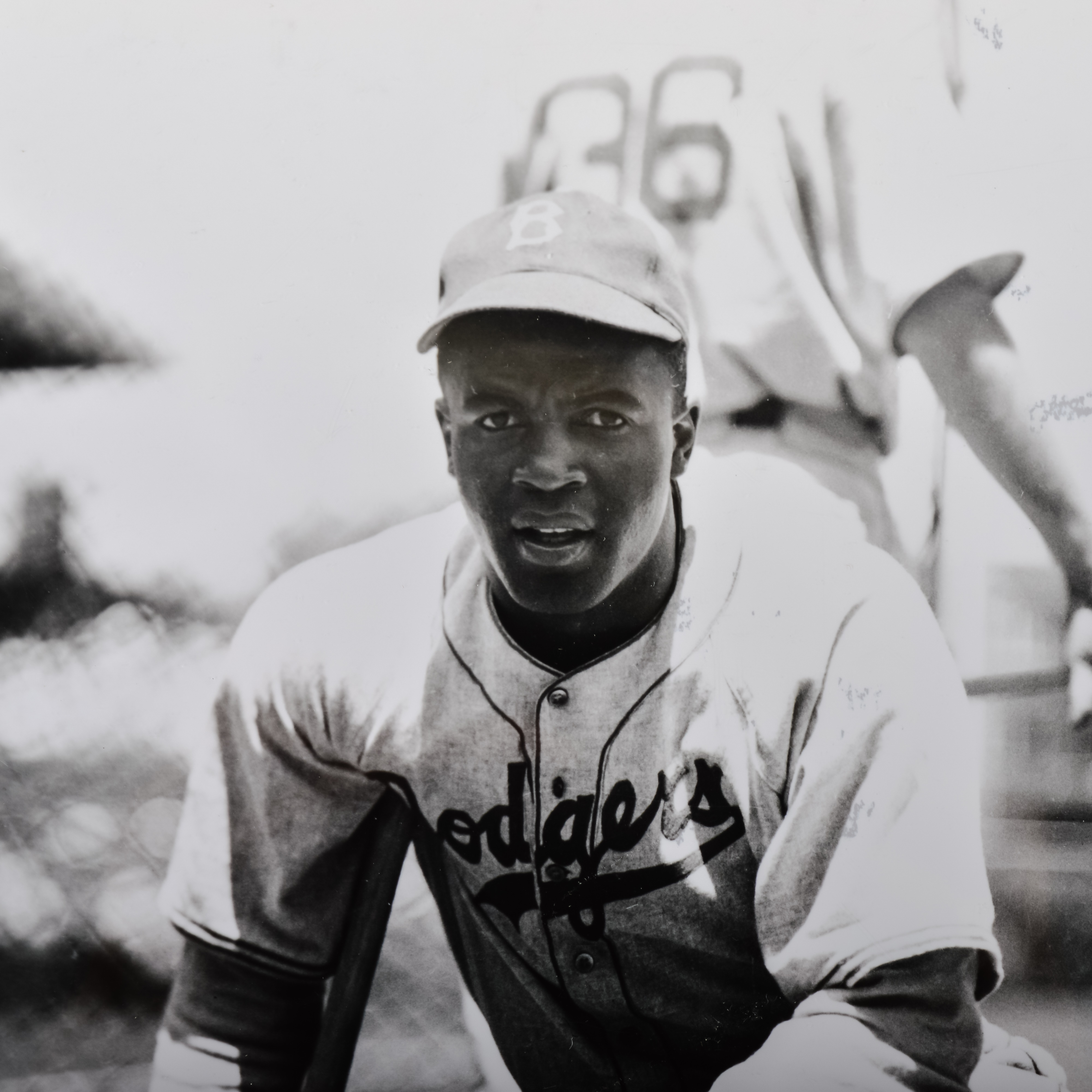Jackie Robinson and Hank Aaron Black & White Photographs by George Brace