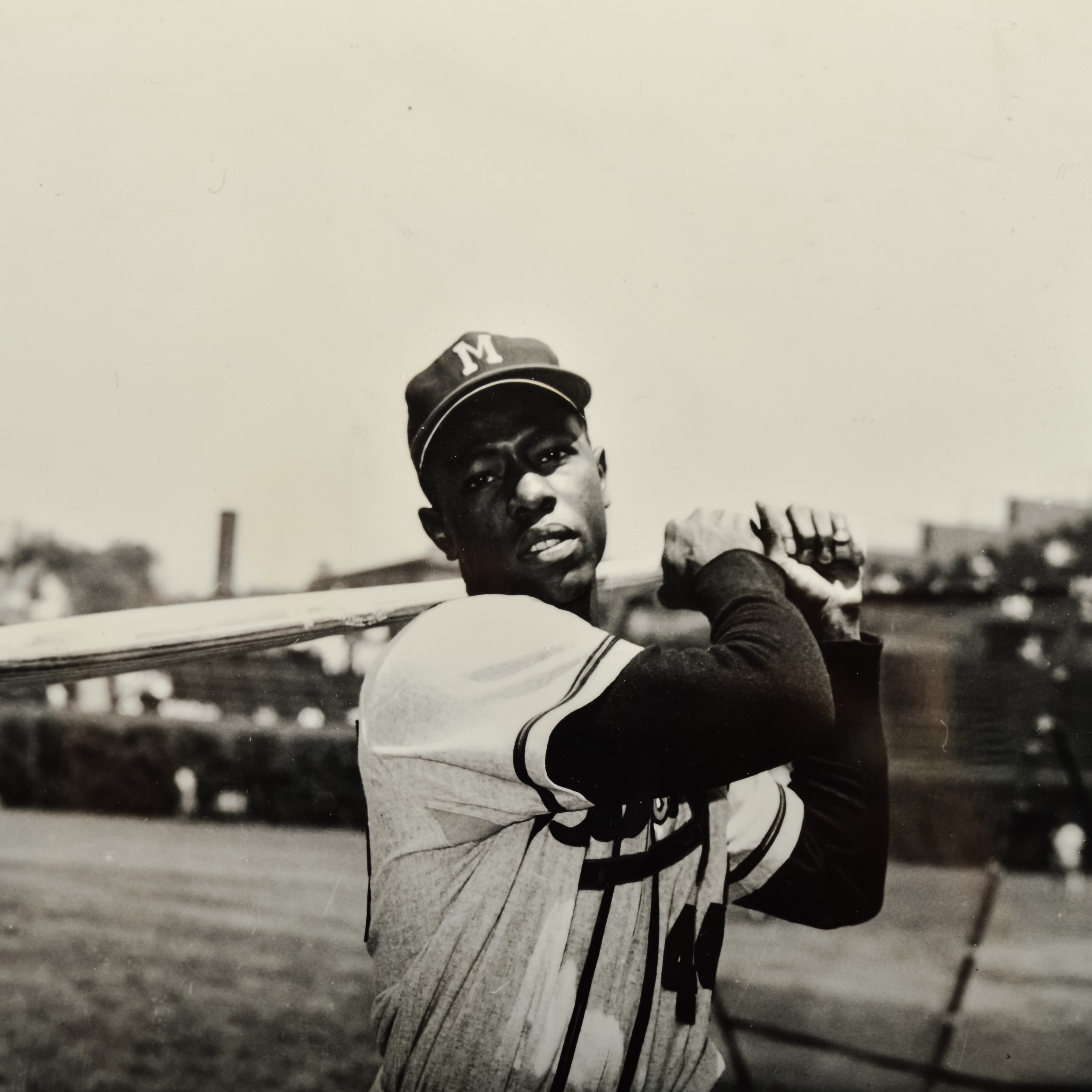 Jackie Robinson and Hank Aaron Black & White Photographs by George Brace