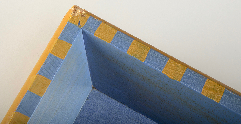 Pair of Wood Hand Painted Pear Bowl and Tray