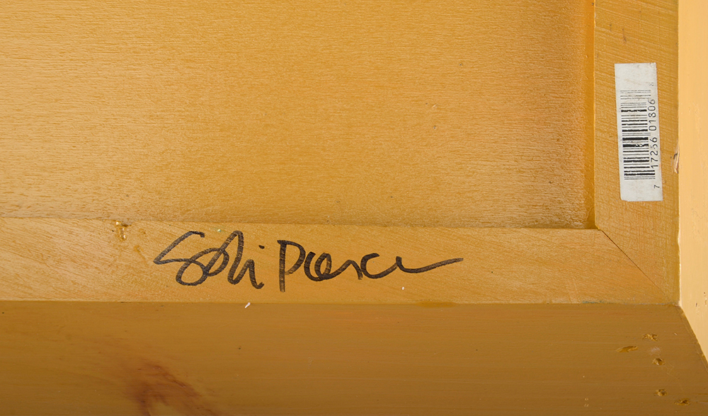 Pair of Wood Hand Painted Pear Bowl and Tray