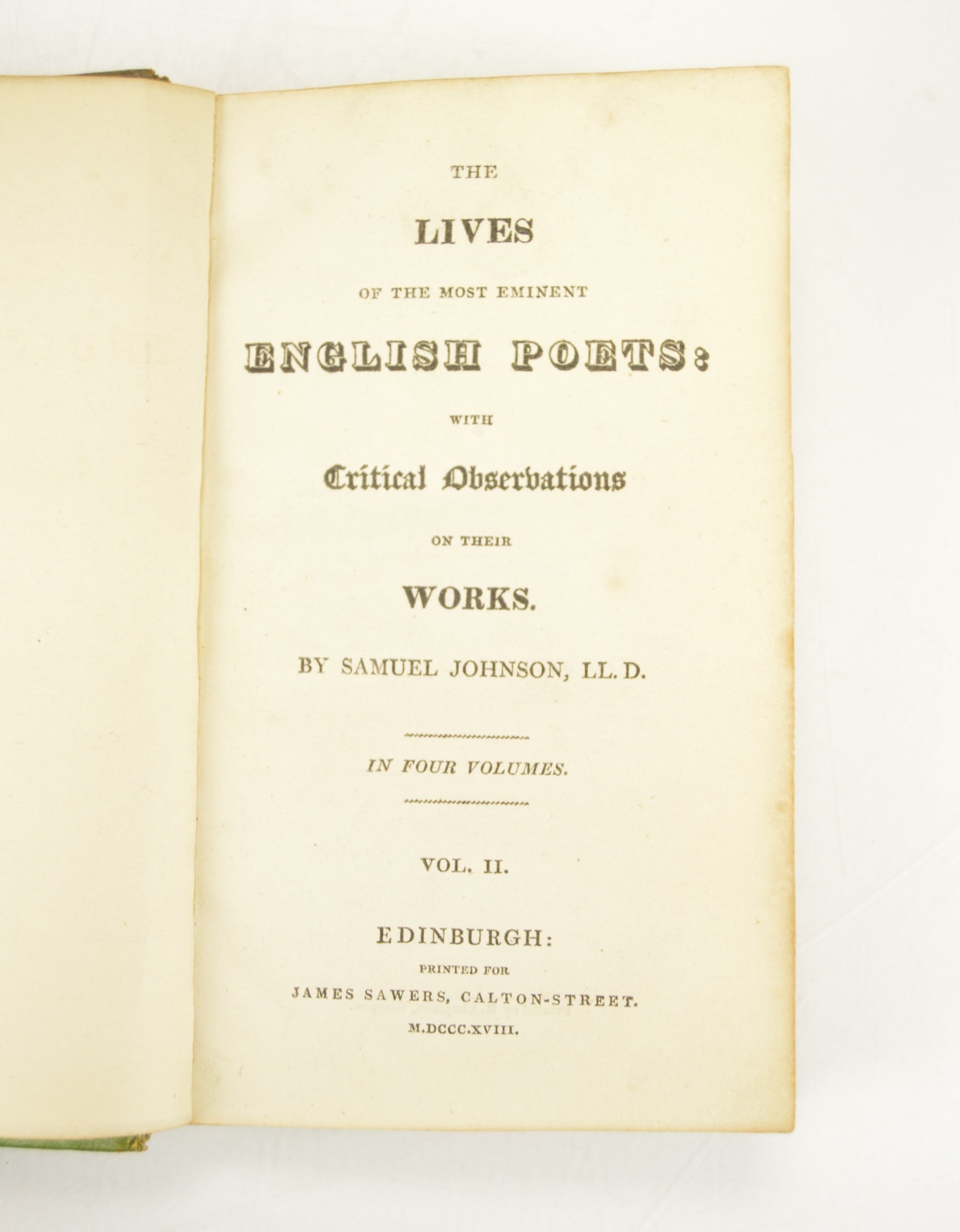 Antique Book Set "Lives of the Poets" by Samuel Johnson