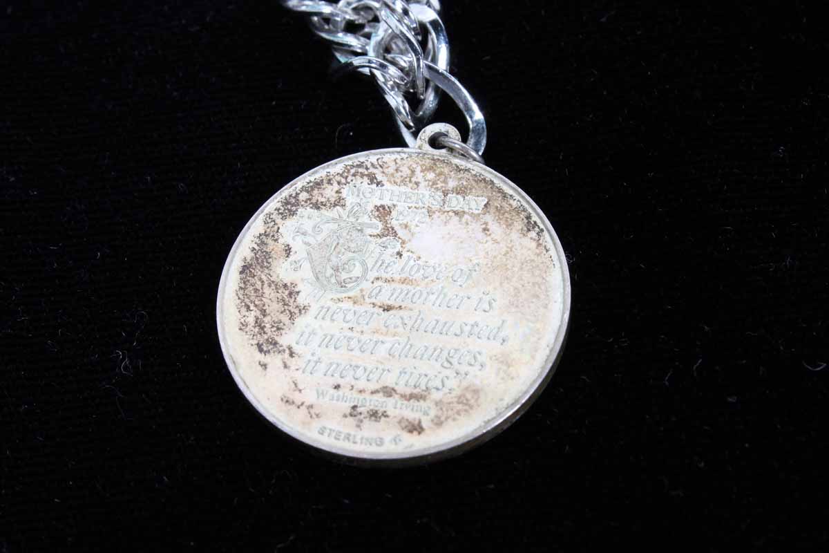 Sterling Silver Opal Bangle and Charm Chain Bracelet Pair