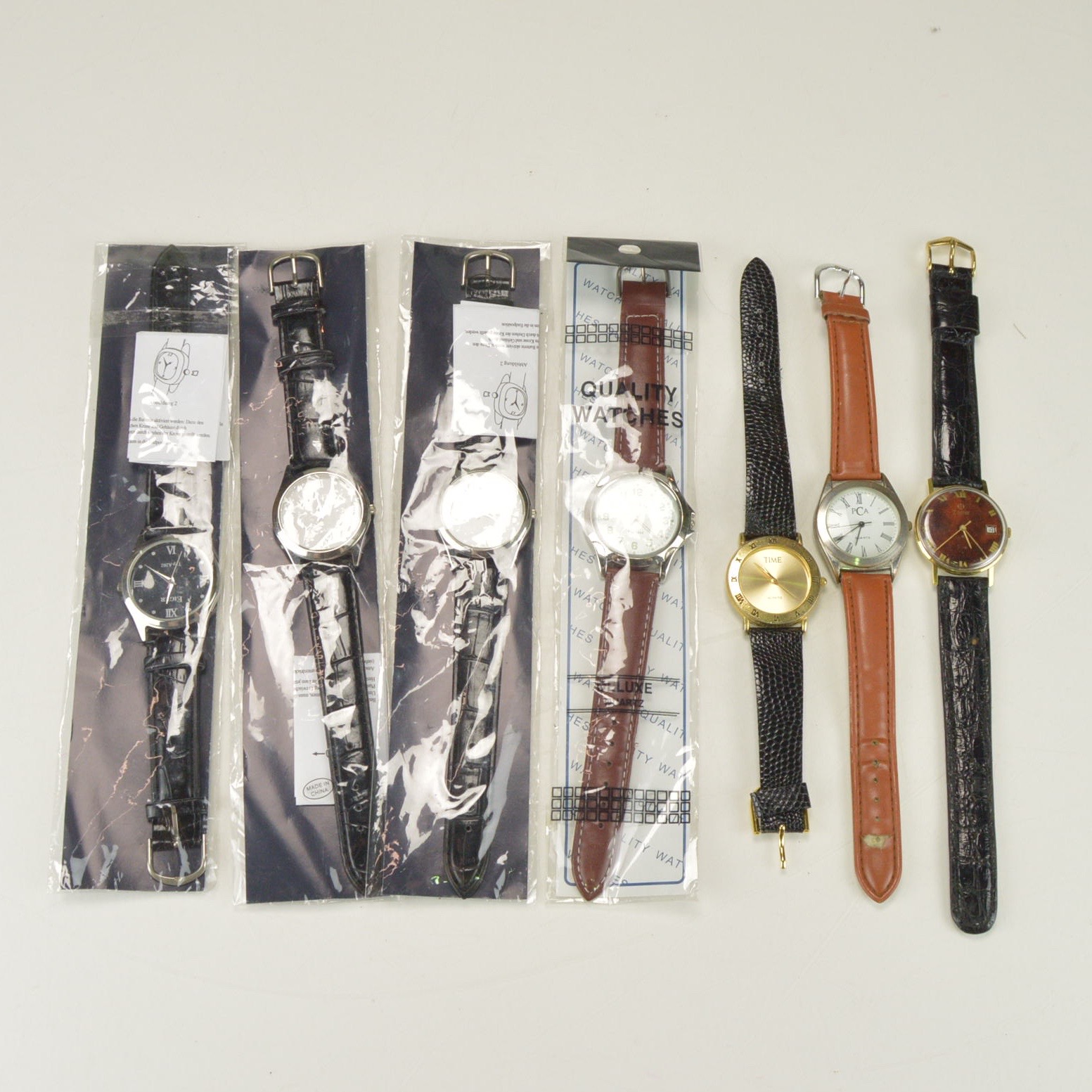 Men's Watches with Brown and Black Leather Bands
