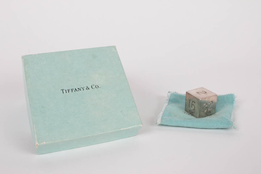 Tiffany & Co. Sterling Silver Backgammon Doubling Cube