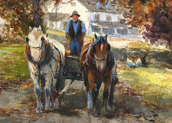 Original Watercolor "The Shore Road" by Frank F. English