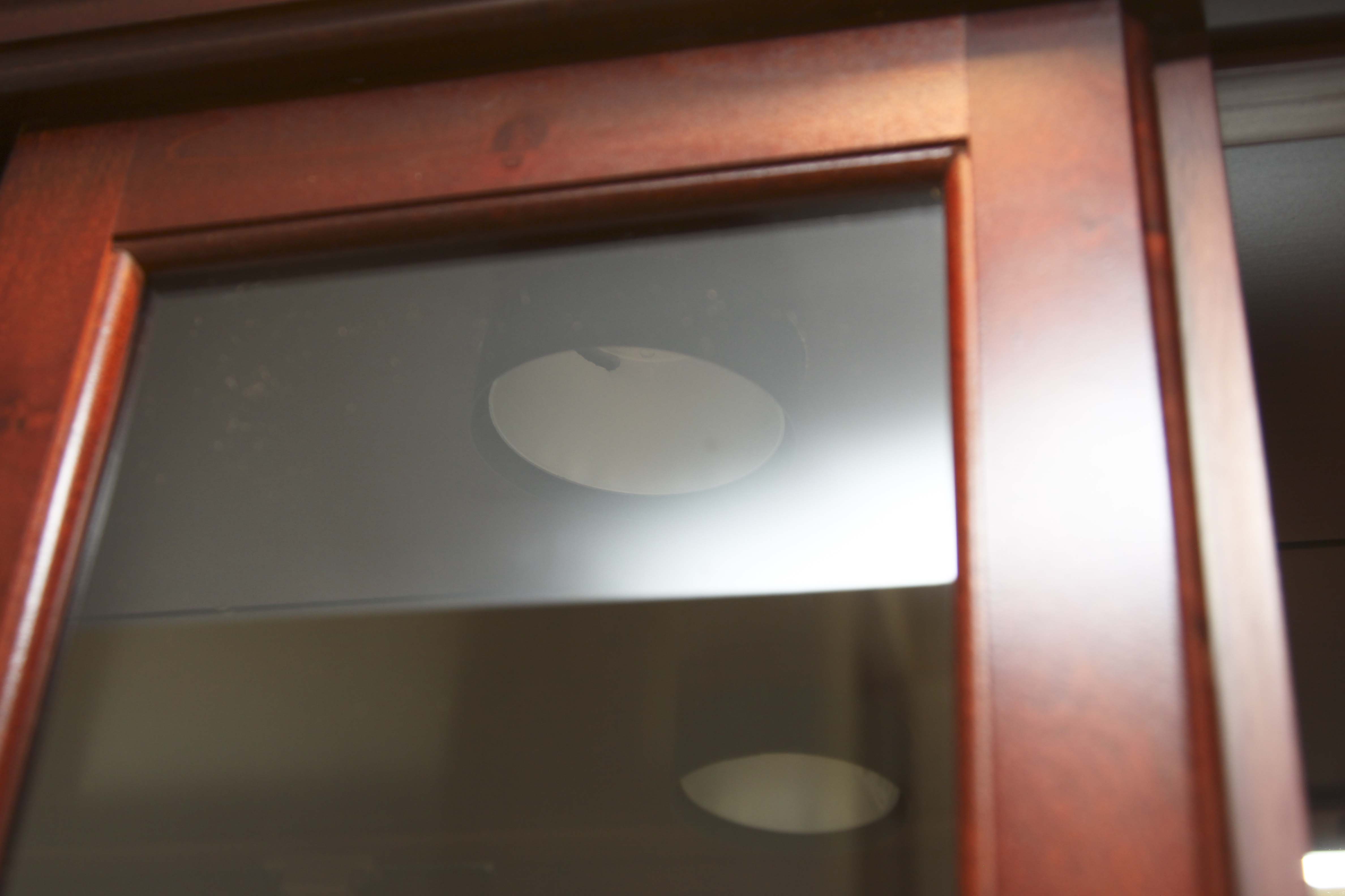 Three-Sided Lighted Cherry Veneer Curio Cabinet