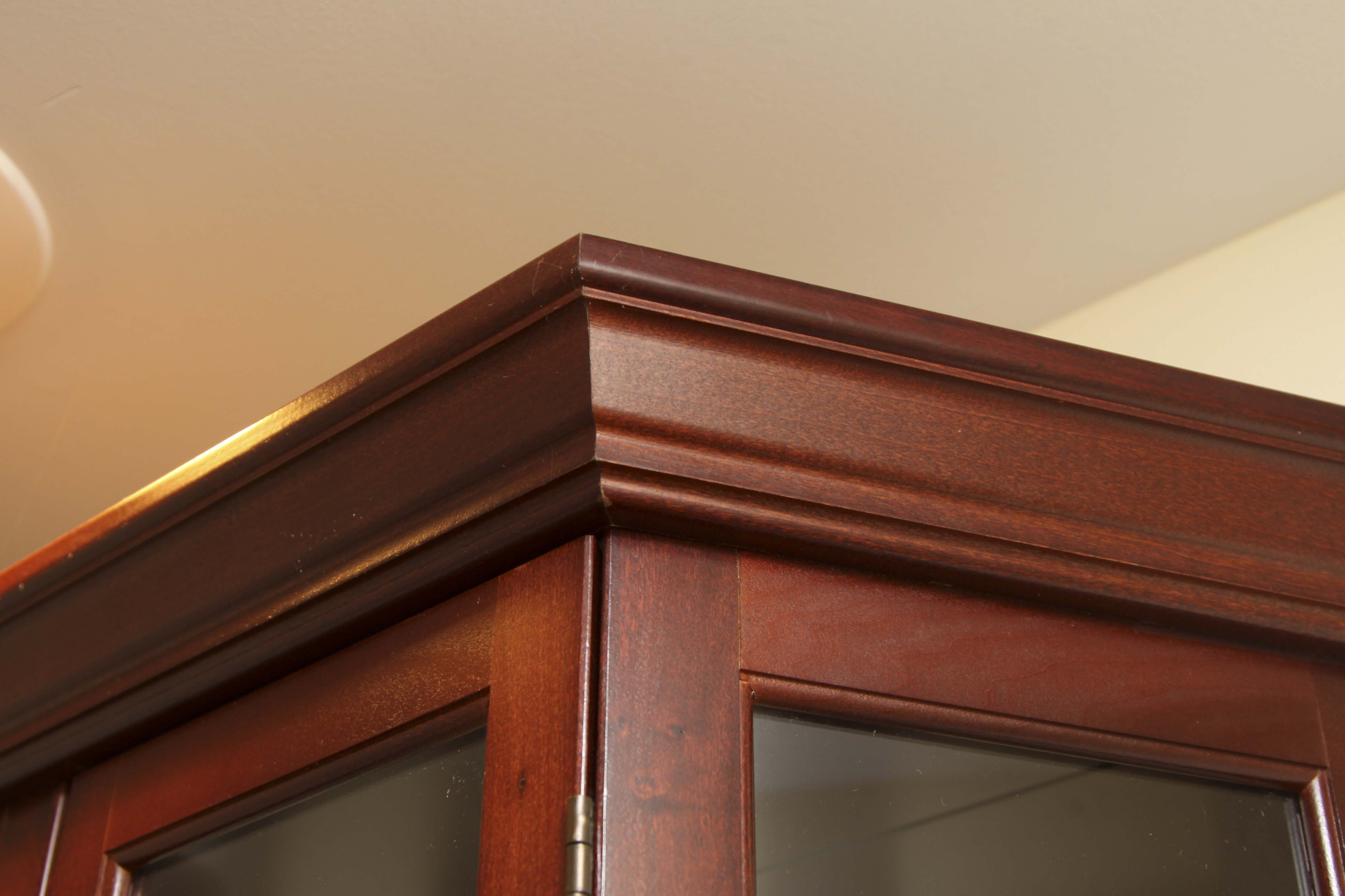 Three-Sided Lighted Cherry Veneer Curio Cabinet